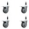 Service Caster 4'' Thermoplastic Rubber Swivel 7/8'' Expanding Stem Caster Set Total Lock Brake, 4PK SCC-EXTTL20S414-TPRB-78-4 - alternate 1